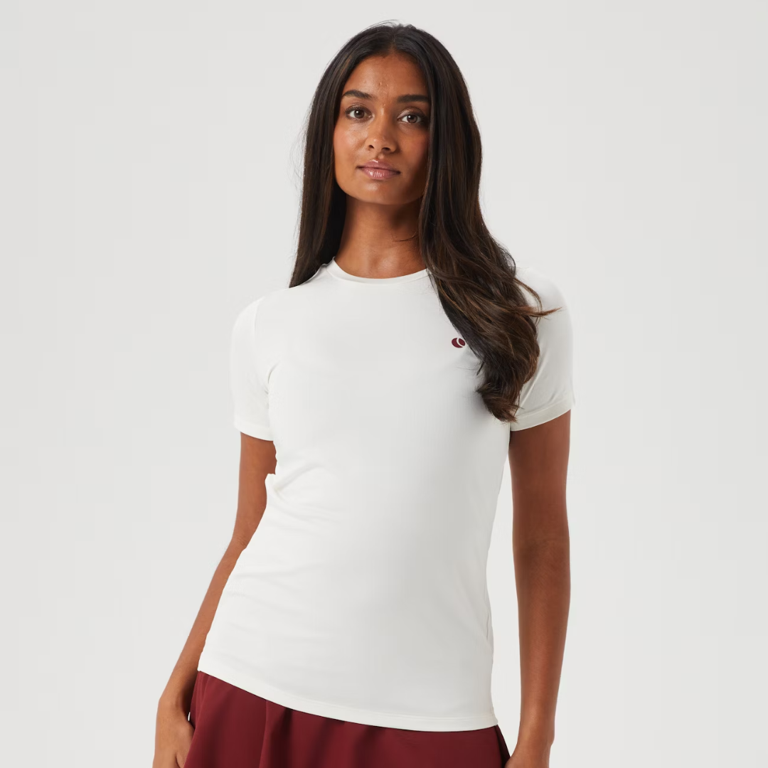 Ace Slim T-Shirt Women Egret/Pomegranate