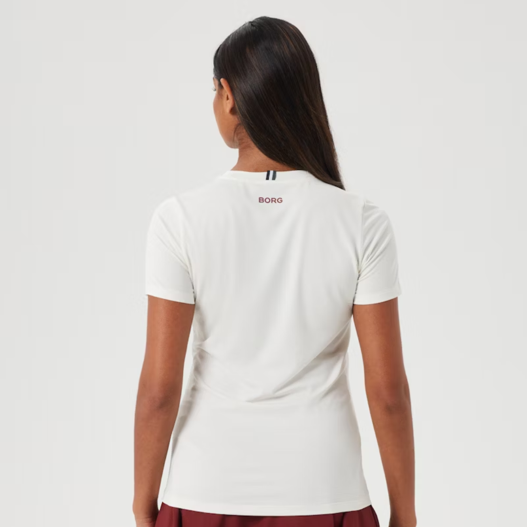 Ace Slim T-Shirt Women Egret/Pomegranate