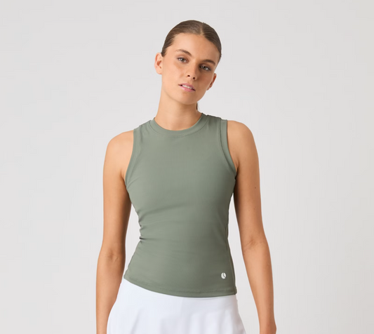 Ace Pocket Ribbed Tank Top Agave Green