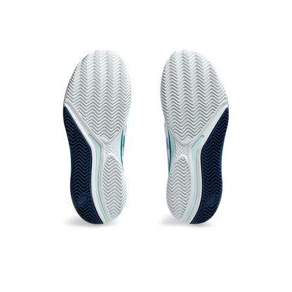 Gel-Resolution 9 Clay Women White/Teal Blue