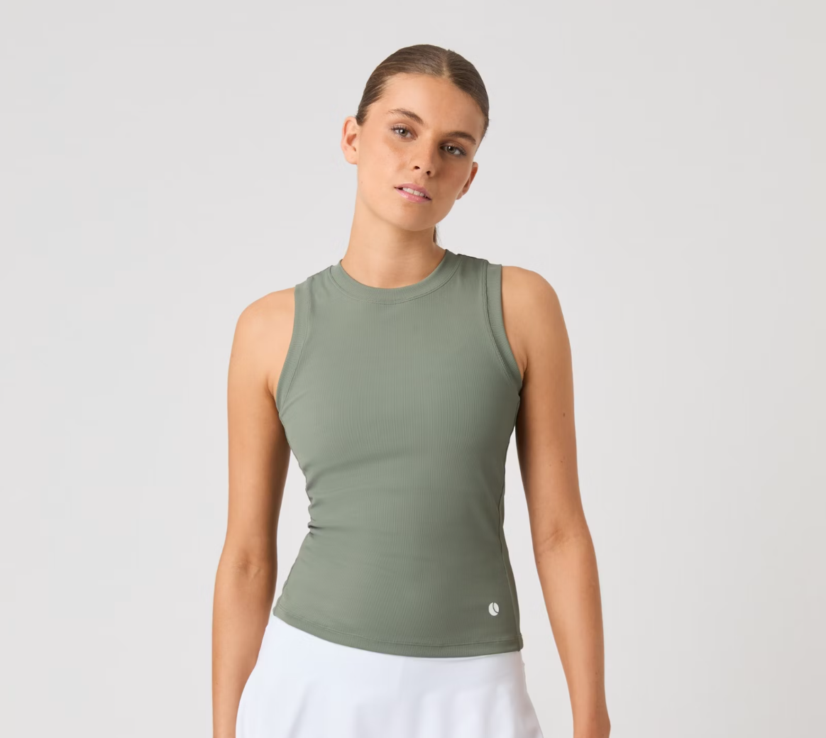 Ace Pocket Ribbed Tank Top Agave Green