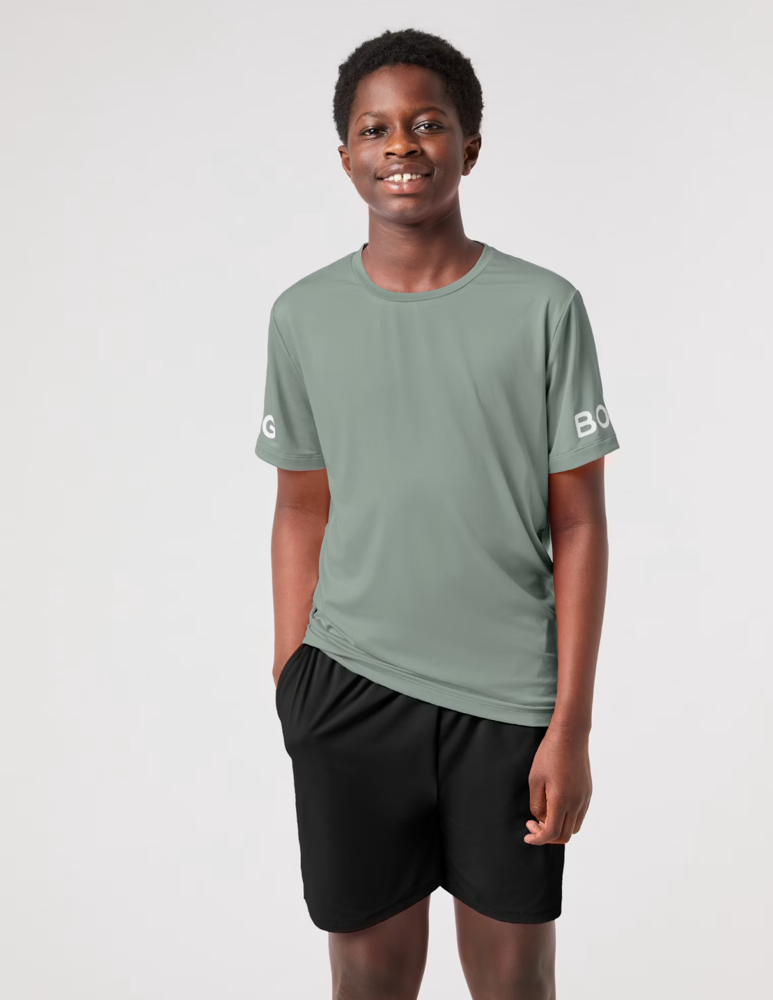 Borg T-Shirt Kids Agave Green