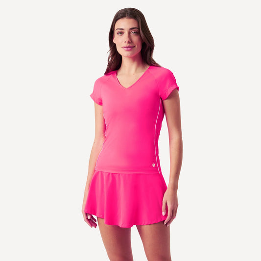 Ace V-Neck T-Shirt Pink Glo